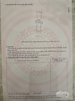 chính chủ cần bán mảnh đất tại xóm nhì vân nội đông anh hà nội