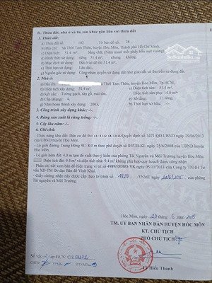 về quê cần bán gấp căn nhà đang ở xưa giờ. thới tam thôn hóc môn ngay cây xăng lý quý đặng