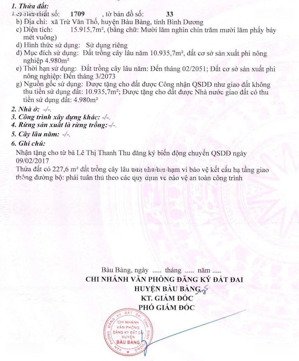 cần bán đất skc 15.915m2 tại trừ văn thố bầu bàng bình dương