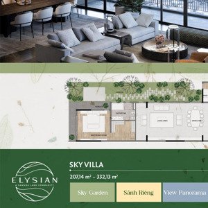 chỉ từ 15tỷ căn 207m2 - penthouse sky villa elysian by gamuda land