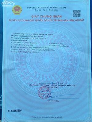 Bán đất Hữu Bằng - Kiến Thụy - Hải Phòng