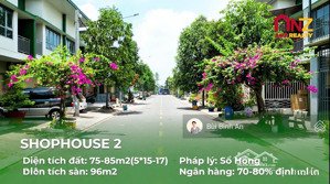 bán shophouse 85m2 full thổ cư kđt oasis city, sổ hồng hoàn công, hỗ trợ vay, giá tốt 1,75 tỷ