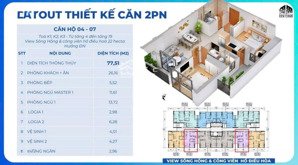 không đăng ảo, bán căn khai sơn 2pn 77,51m2 toà k1 tầng 15 xem nhà lh: 