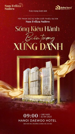 nhận booking toà f2 dự án sun feliza suites cầu giấy. tòa đẹp nhất dự án