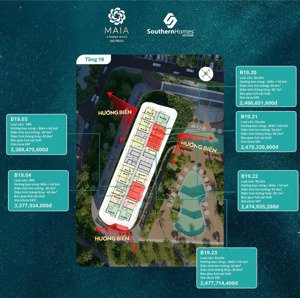 căn cặp studio dự án maia tổ hợp the grand hồ tràm. căn view biển + view nội khu