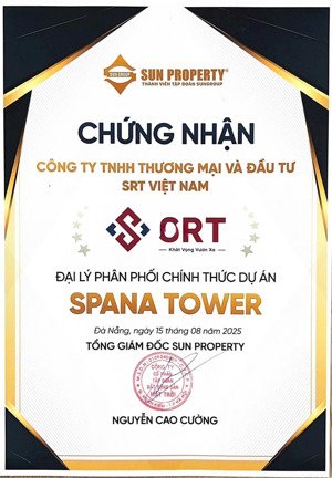 chính thức mở bán 2 tòa căn hộ spana tower đà nẵng, view trực diện sông, giá gốc gđ 1 từ sun group