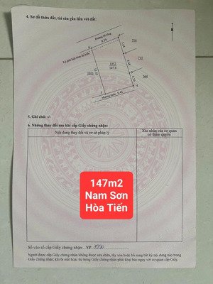 bán đất tại nam sơn, hòa tiến, hòa vang, đà nẵng, 970 triệu, 147m2