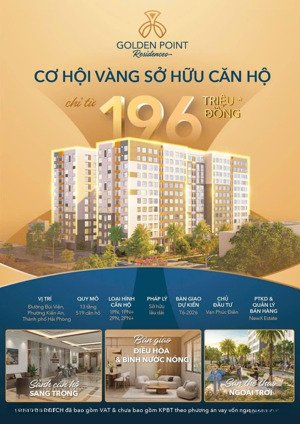 196tr sở hữu noxh rộng đến 63m2 - noxh golden point residence