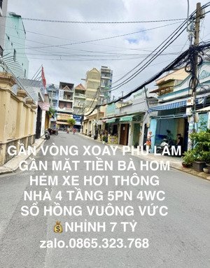 gần vòng xoay phú lâm hẻm xe hơi thông gần mặt tiền bà hom, q6
