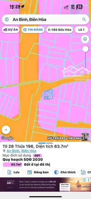 chủ gởi bán lô đất góc 2 mặt tiền (dt: 63m2) đường oto gần công an tỉnh p.an bình. giá chỉ 2,750 tỷ