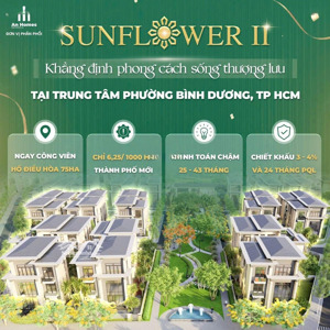 bán biệt thự sunflower ii 1 căn duy nhất 423m2 ngay trung tâm siêu phường bình dương chỉ 45tr/m2