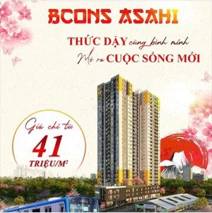 bán căn hộ bcons asahi mặt tiền ql 1k. chỉ với 360 triệu sở hữu căn hộ phong cách nhật bản