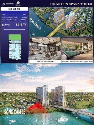 thiết kế 2n 1w tại dự án sun spana tower đà nẵng, giá sau ck chỉ 2,9 tỷ