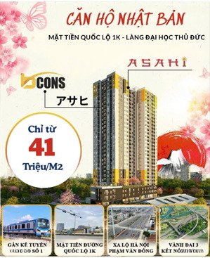 bán căn hộ bcons, đường ql1k, phường đông hòa, dĩ an, 1,499 tỷ