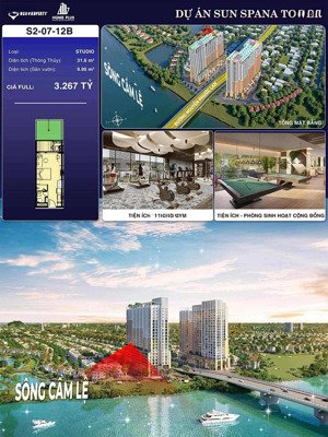 giỏ căn hộ hoa hậu sun spana đà nẵng giá cực rẻ từ 32tr/m2 - mua gđ1 view sông, pháo hoa trực diện