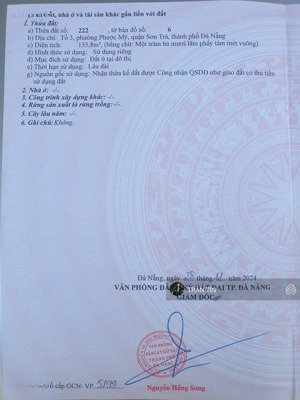 lô đất kiệt 6m đường hồ nghinh, diện tích : 136m2, hướng đông nam, giá : 14 tỷ