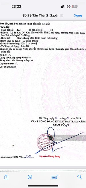 lô đất đường tân thái 2, diện tích : 90m2, hướng nam, đường 5,5m. giá 8,5 tỷ