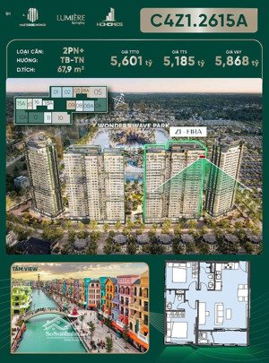 bán chung cư 2pn, 2wc, 67,9m2 tại lumiere springbay, nghĩa trụ, văn giang, hưng yên, 5,185 tỷ