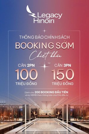 hinoiri legacy - trái tim của đô thị vệ tinh hòa lạc, booking sớm nhận ưu đãi chiết khấu siêu khủng