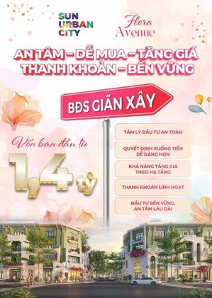 mở bán phân khu flora avenue. nhà phố dãn xây vốn bỏ ra hơn tỷ. dành cho nhà đầu tư tc mỏng vốn