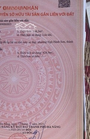 bán nhà mặt tiền đường lê văn hiến đối diện agribank. nhà 4 tầng. 126.3m2