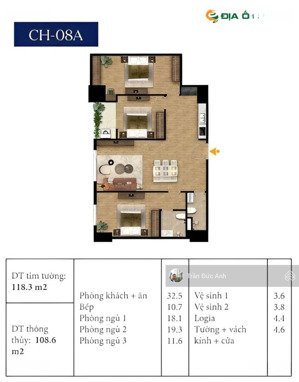 62tr/m2 duy nhất tại bluegem tower, pháp vân, hà nội, căn 3 ngủ, 108,6 m2, view bể bơi mát lạnh