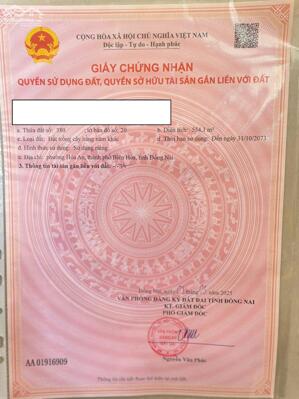 Đất chính chủ SHR 2 lô liền kề gần đường Bùi Thị XUân. Hóa An, Biên Hòa