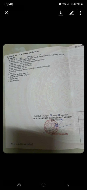 bán lô hoàng bình chính (đường 7m5) hướng đông. dt 100m2 giá 5ty250 lh 