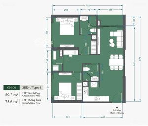 bán nhanh căn 2n2+ giá tốt nhất thị trường, tầng trung, chênh cực ít, vay80% ahls t8/2027 (76m2)