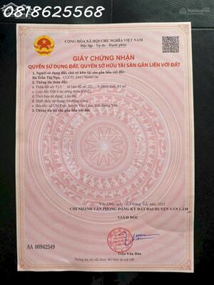 Siêu phẩm nhà đẹp - Chính chủ cần bán nhà đẹp 3 tầng xã Chỉ Đạo, Hưng Yên, DT 61m2, giá 2,6 tỷ ( TL )