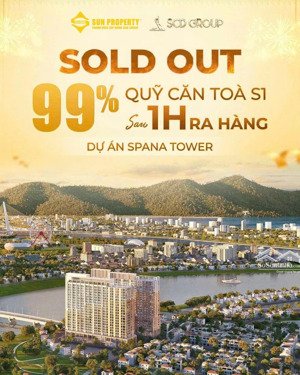 độc quyền căn 1pn+ view pháo hoa tòa s2 căn hộ spana tower đà nẵng. full ck 20% từ chủ đầu tư
