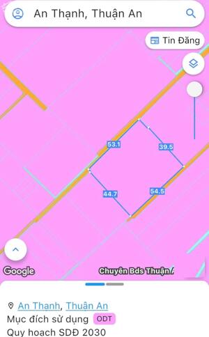 Bán đất thổ cư Hồ Văn Mên, An Thạnh, Thuận An: 54 x 44,5m= 2.547m2, giá 16,2 tỷ.