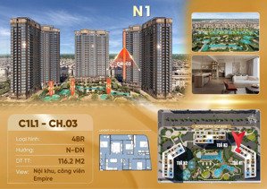 căn hộ kính cong 4pn, dt116m2, tts 7,06 tỷ view nội khu dự án masteri trinity square - ocean park 2