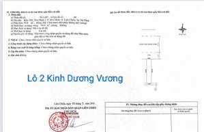 cặp đất đường 15m kinh dương vương. cách biển 300m. s = 198m2 ngang 9m. giá: 15.xx tỷ