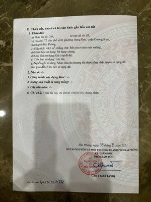 bán đất phương lung - hưng đạo - dương kinh diện tích: 48m2 ngõ oto đỗ cửa. hướng: bắc