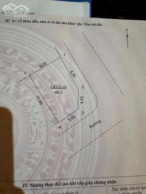 Lô góc 88m2- đất đấu giá Mê Linh- 3,x Tỷ