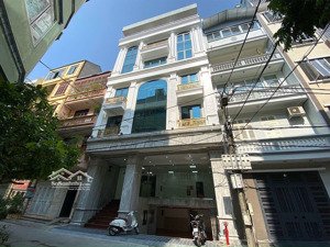 cho thuê nhà trần qúy kiên 110m x 6 tầng,mt 8m thông sàn thang máy pccc giá 75tr lh 