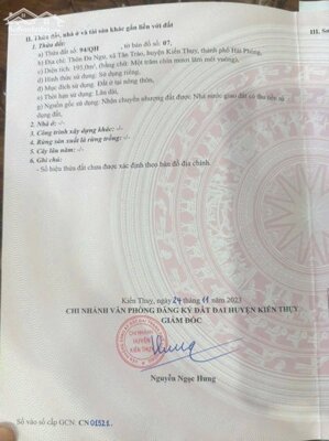 Bán đất Tân Trào - Kiến Thụy - Hải Phòng