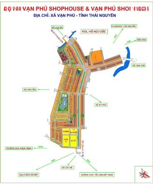 bán đất nền dự án vạn phú shophouse cạnh hồ núi cốc - thái nguyên, sẵn sổ đỏ, giá chỉ từ 1,55 tỷ.