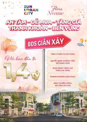 ra mắt flora avenue - nhà phố giãn xây tại sun urban city giãn xây 2 năm tối ưu hoá dòng tiền