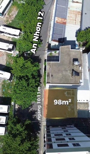độc quyền bán lô đất góc an nhơn 12, sát phạm văn đồng. 98m2 ngang 10m. sẵn thiết kế xây dựng