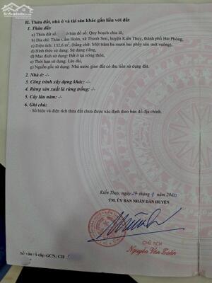 Bán đất Thanh Sơn - Kiến Thụy - Hải Phòng