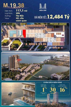 bán cc 3 ngủ view đẹp aria bay tower, hùng thắng, hạ long, 12,5 tỷ, 117m2