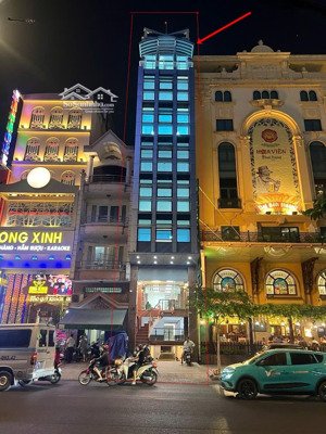 cho thuê toà nhà văn phòng dt 4.5x28m, 140m2 đất, xây 2 hầm 9 tầng, 1300m2 sàn, giá 5usd/m2/tháng