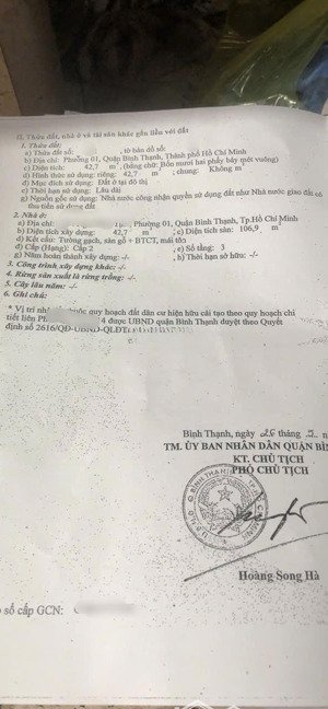 bán gấp nhà riêng tại đường vũ tùng, phường 1, bình thạnh, hồ chí minh, 5,1 tỷ, 42,7 m2