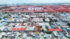 bán gấp lô đất trống mặt tiền kinh doanh chợ vietsing - kcn vsip1, giá chỉ 10.5 tỷ (quá rẻ)
