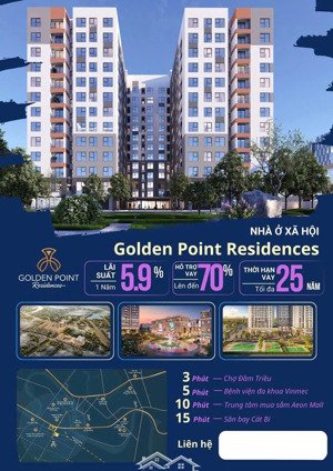bán căn hộ chung cư view đẹp tại golden point đồng hòa, 19 triệu vnd/m2, 52 m2