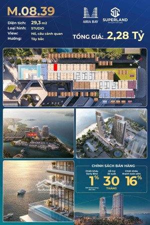 bán gấp cc aria bay tower, 2,29 tỷ, 29m2, 1pn, 1wc, hạ long, quảng ninh