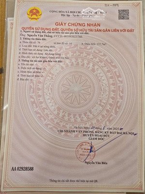 bán nhà 2 tầng 122m2 xây thô tại an khánh, vân côn, mặt tiền 7,1m hậu 6,7m đường ô tô nhỏ