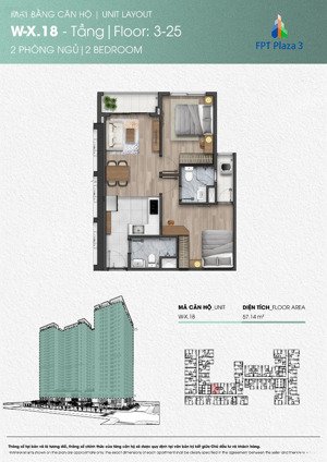 cần bán nhanh căn 57m2 2,58 tỷ fpt plaza 3 rẻ nhất thị trường, đã đóng 70% cđt-liên hệ 